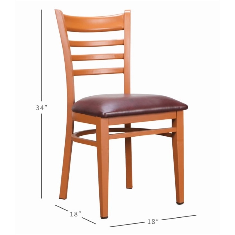 Riverbay Furniture Steel Brown Side Chair Rectangular Upholstered 18
