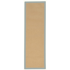 Riverbay Furniture Machine Tufted Wool 2'6&quotx8' Rug in Sisal and Ice Blue