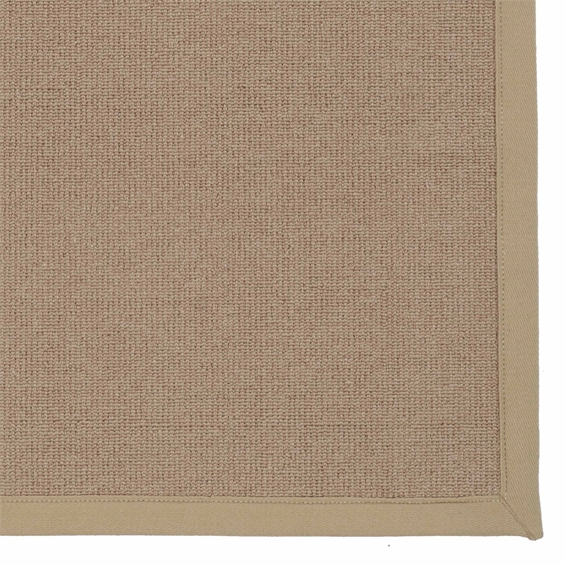 Riverbay Furniture Machine Tufted Wool 4'x6' Rug in Cork Brown and Beige