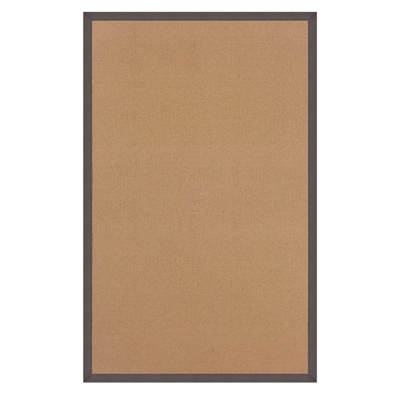 Riverbay Furniture Machine Tufted Wool 4'x6' Rug in Cork Brown and Slate