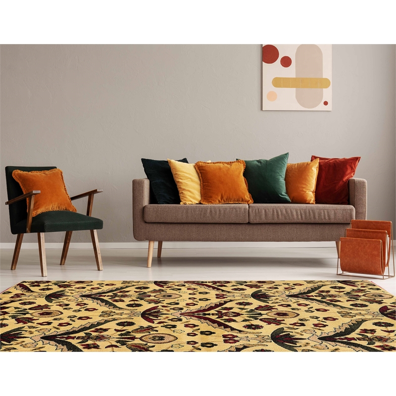 Riverbay Furniture Transitional Polypropylene 8'x10' Rug in Red and Green