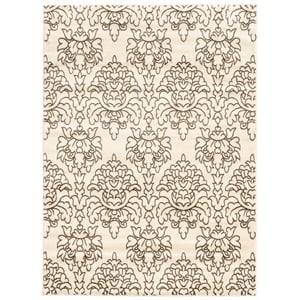 Riverbay Furniture Transitional Polypropylene 8'x10' Rug in Cream and Brown