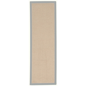 Riverbay Furniture Machine Tufted Wool 2'6&quotx12' Rug in Natural and Ice Blue