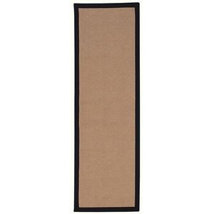 Riverbay Furniture Machine Tufted Wool 2'6&quotx12' Rug in Cork Brown and Black