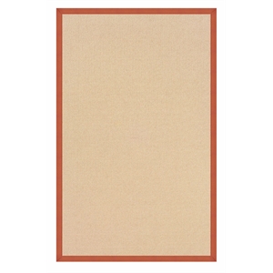 Riverbay Furniture Machine Tufted Wool 5'x8' Rug in Natural and Burnt Orange
