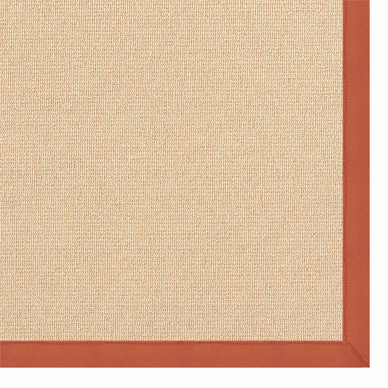 Riverbay Furniture Machine Tufted Wool 5'x8' Rug in Natural and Burnt Orange
