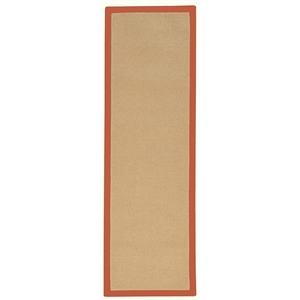 Riverbay Furniture Machine Tufted Wool 2'6&quotx8' Rug in Sisal and Burnt Orange