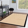Riverbay Furniture Machine Tufted Wool 5'x8' Rug in Natural and Black Leather