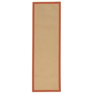 Riverbay Furniture Machine Tufted Wool 2'6&quotx12' Rug in Sisal and Burnt Orange