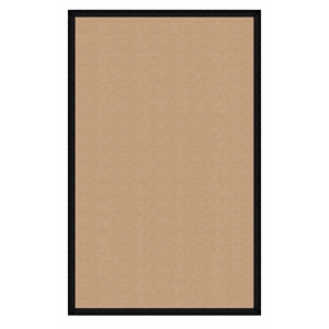 Riverbay Furniture Machine Tufted Wool 8'9&quotx12' Rug in Sisal and Black Leather