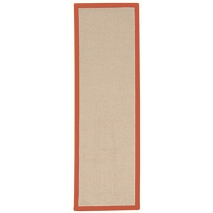 Riverbay Furniture Machine Tufted Wool 2'6&quotx12' Rug in Natural and Burnt Orange
