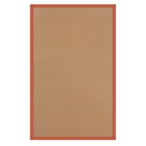 Riverbay Furniture Machine Tufted Wool 5'x8' Rug in Cork Brown and Burnt Orange