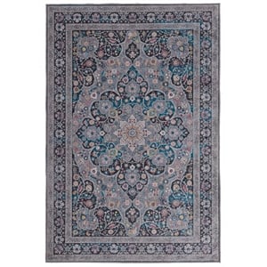 Riverbay Furniture Traditional Woven Polyester 3'3&quotx5' Rug in Gray