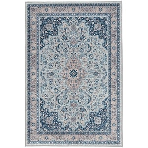 Riverbay Furniture Traditional Woven Polyester 2'2&quotx3'2&quot Rug in Blue