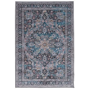 Riverbay Furniture Traditional Woven Polyester 2'2&quotx3'2&quot Rug in Gray