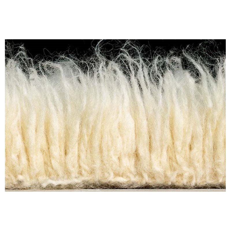 Riverbay Furniture Transitional Flokati Shag Wool 3'x5' Rug in Natural