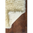 Riverbay Furniture Transitional Flokati Shag Wool 3'x5' Rug in Natural
