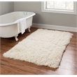 Riverbay Furniture Transitional Flokati Shag Wool 4'x6' Rug in Natural