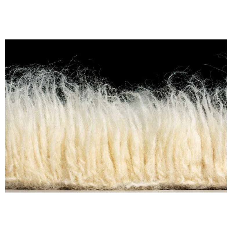 Riverbay Furniture Transitional Flokati Hand Woven Wool 4'x6' Rug in Natural