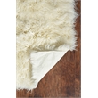 Riverbay Furniture Transitional Flokati Hand Woven Wool 6'x9' Rug in Natural