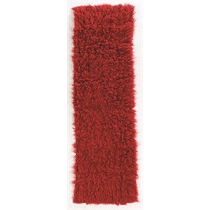 Riverbay Furniture Transitional Flokati Hand Woven Wool 2'4&quotx8'6&quot Rug in Red
