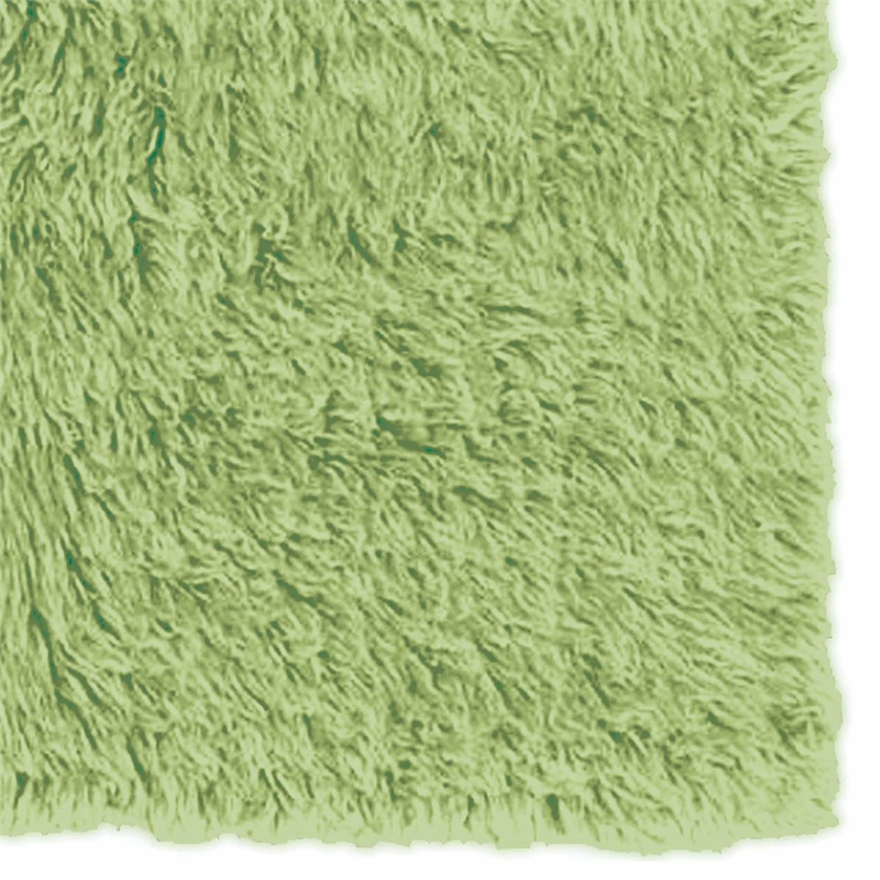Riverbay Furniture Transitional Flokati Hand Woven Wool 5'x8' Rug in Lime Green
