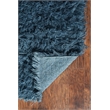 Riverbay Furniture Transitional Flokati Hand Woven Wool 8'x10' Rug in Denim Blue
