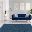Riverbay Furniture Transitional Flokati Hand Woven Wool 8'x10' Rug in Denim Blue