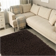 Riverbay Furniture Transitional Flokati Hand Woven Wool 5'x8' Rug in Cocoa Brown