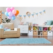 Riverbay Furniture Transitional Flokati Hand Woven Wool 5'x8' Rug in Pastel Blue