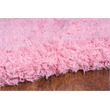 Riverbay Furniture Transitional Flokati Hand Woven Wool 5'x8' Rug in Pastel Pink