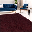 Riverbay Furniture Transitional Flokati Hand Woven Wool 5'x8' Rug in Red