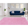 Riverbay Furniture Transitional Flokati Hand Woven Wool 8'x10' Rug in Pink