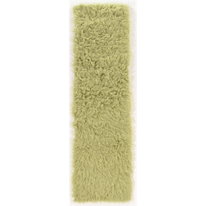 Riverbay Furniture Flokati Hand Woven Wool 2'4&quotx8'6&quot Rug in Lime Green