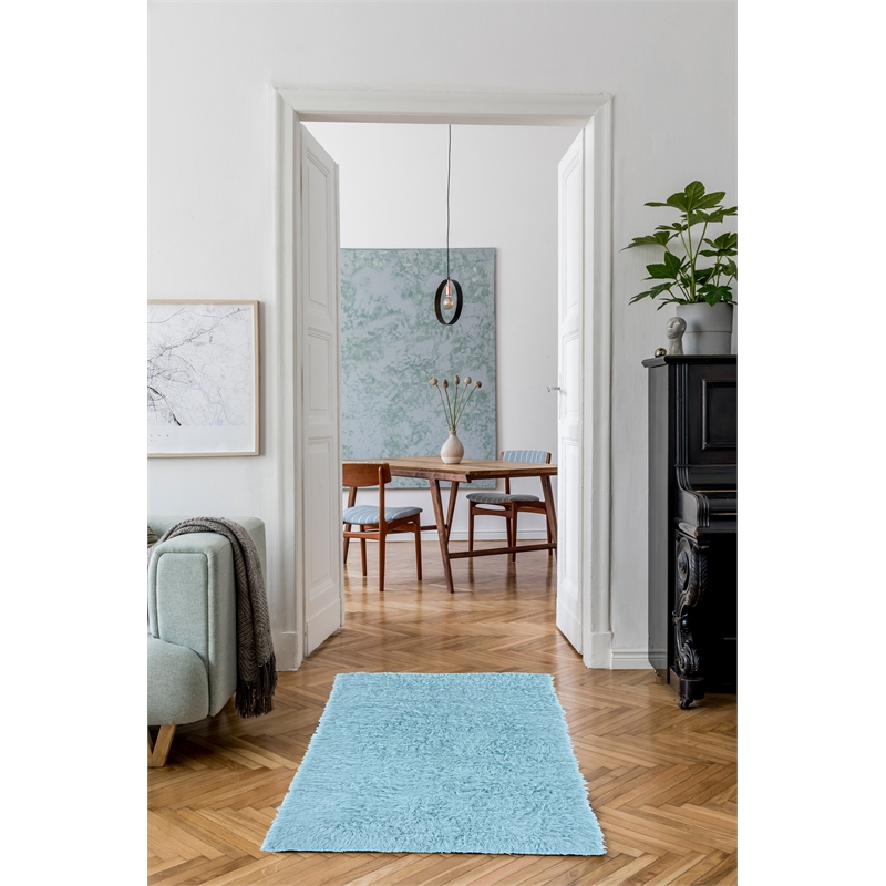 Riverbay Furniture Transitional Flokati Hand Woven Wool 2'4