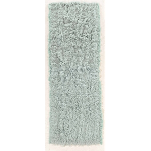 Riverbay Furniture Transitional Flokati Hand Woven Wool 2'4&quotx8'6&quot Rug in Blue