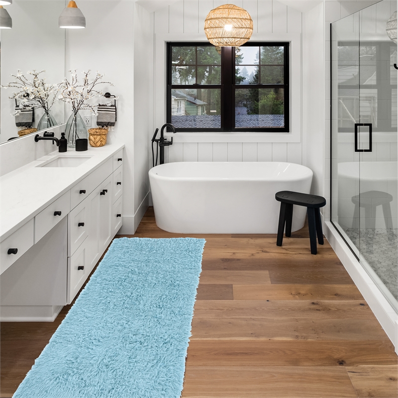 Riverbay Furniture Transitional Flokati Hand Woven Wool 2'4