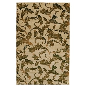 Riverbay Furniture Vintage Polyester 8'x10' Rug in Sand and Green