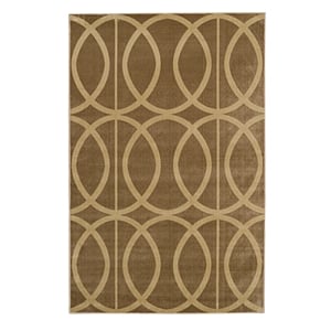 Riverbay Furniture Transitional Polyester 5'x7'6&quot Rug in Beige and Sand