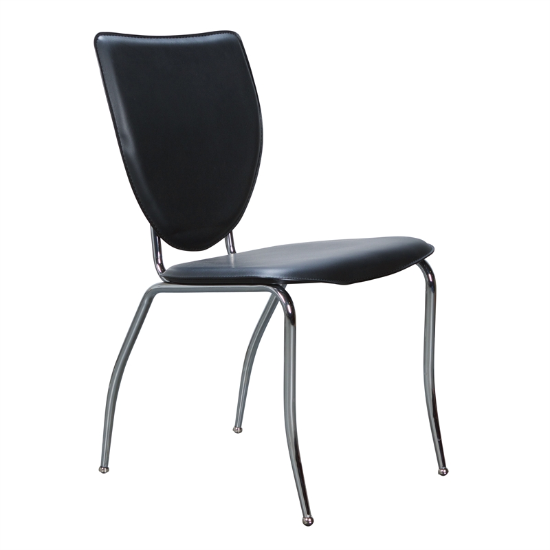 Riverbay Furniture Transitional Metal Stacking Side Chairs Set of Two in Black