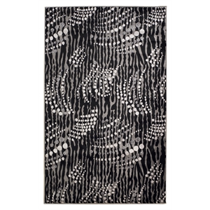Riverbay Furniture Transitional Polypropylene 8'x10'4&quot Rug in Gray and Black