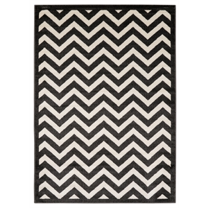 Riverbay Furniture Transitional Polypropylene 8'x10' Rug in Charcoal and Ivory