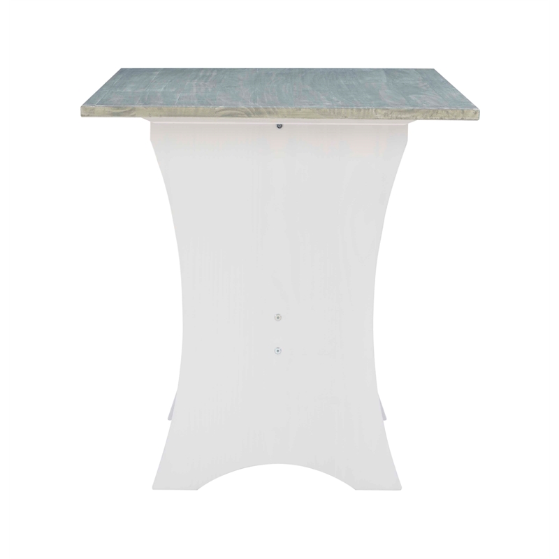 Riverbay Furniture Coastal Wood Corner Dining Nook in Gray