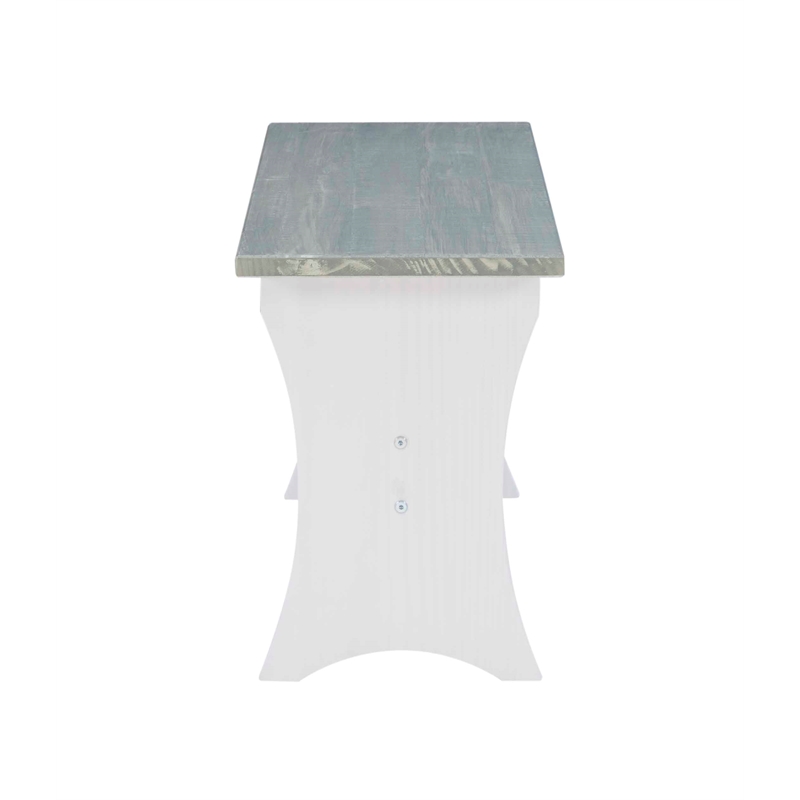 Riverbay Furniture Coastal Wood Corner Dining Nook in Gray