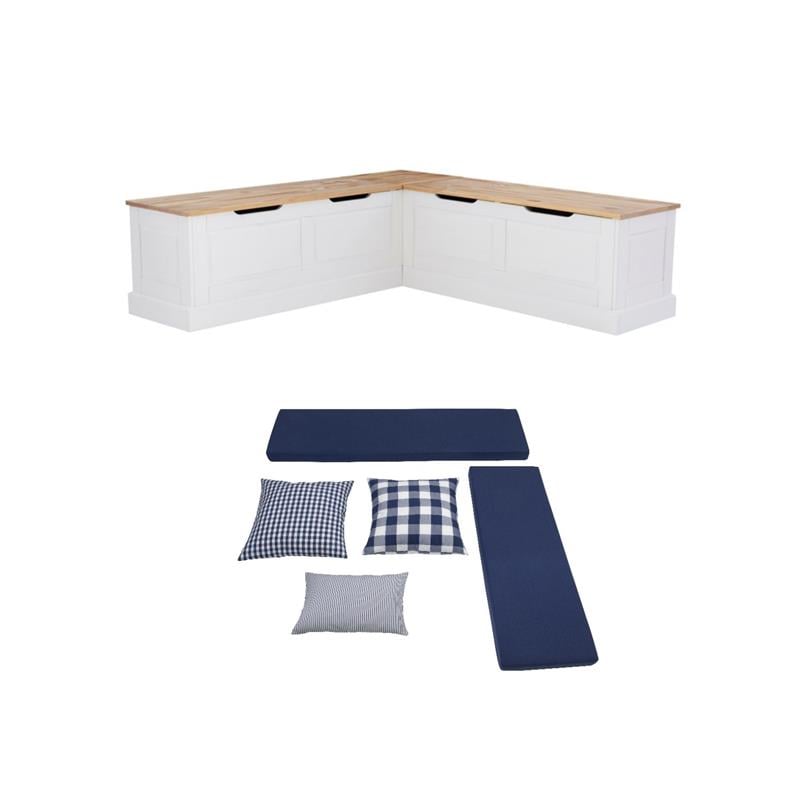 Riverbay Furniture Set of a Backless Breakfast Nook and 5 Piece Cushion/Pillow