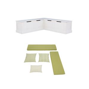 Riverbay Furniture Set of a Backless Breakfast Nook and 5 Piece Cushion/Pillow