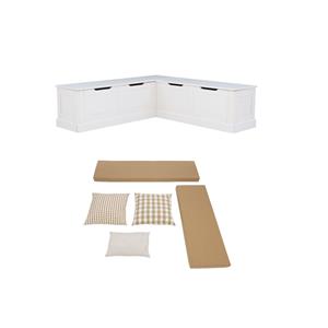 Riverbay Furniture Set of a Backless Breakfast Nook and 5 Piece Cushion/Pillow
