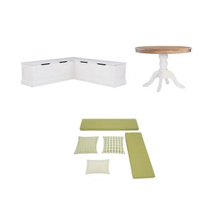 Riverbay Furniture Set of a Kitchen Nook & Dining Table & 5 Piece Cushion/Pillow