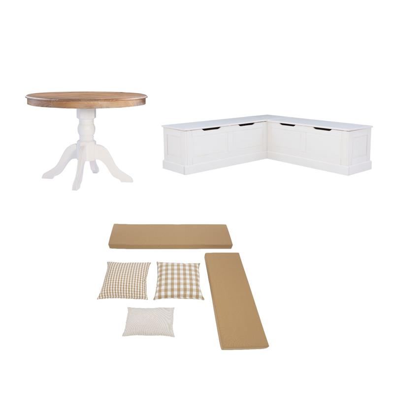 Riverbay Furniture Set of a Kitchen Nook & Dining Table & 5 Piece Cushion/Pillow