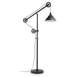 Henn&Hart 38&quot Blackened Bronze Metal Floor Lamp
